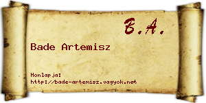 Bade Artemisz névjegykártya